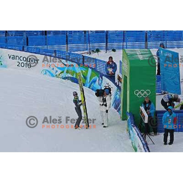 Thomas Morgenstern (AUT) during qualification round in ski jumping at Normal Hill held in Whistler Olympic park, 2010 Winter Olympic games Vancouver, Canada 12.2.2010 