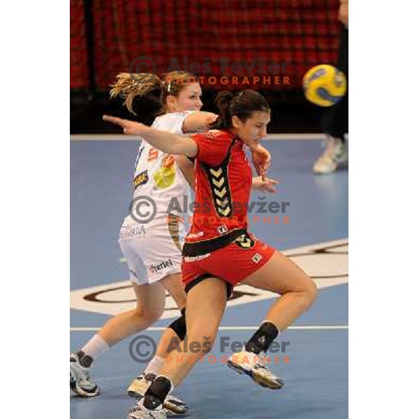 Andreja Lekic at handball game, Krim Mercator - HCL Leipzig, played in Champions league, Ljubljana, 13.01.2010, Krim Mercator won 32:26 