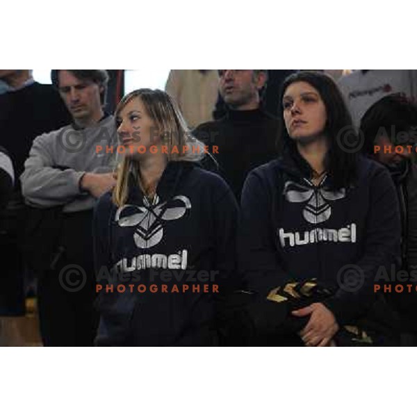 Amra Pandzic at handball game, Krim Mercator - HCL Leipzig, played in Champions league, Ljubljana, 13.01.2010, Krim Mercator won 32:26 