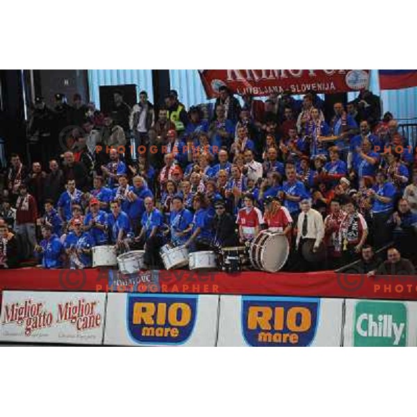Krim Fans Krimovci at handball game, Krim Mercator - HCL Leipzig, played in Champions league, Ljubljana, 13.01.2010, Krim Mercator won 32:26 