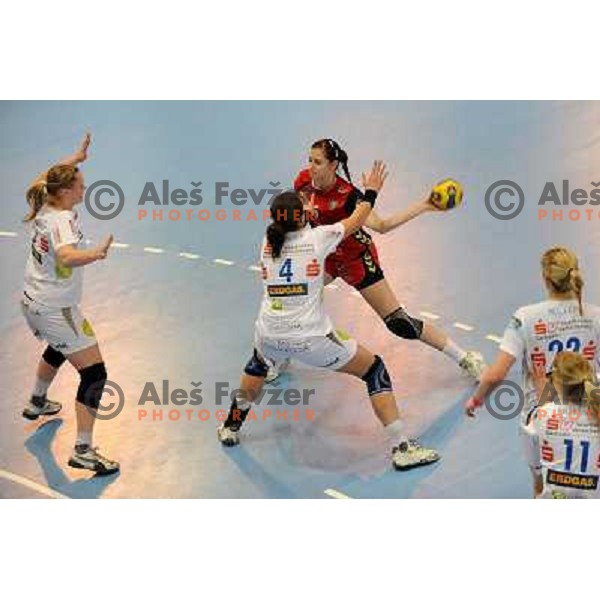 Ana Gros at handball game, Krim Mercator - HCL Leipzig, played in Champions league, Ljubljana, 13.01.2010, Krim Mercator won 32:26 