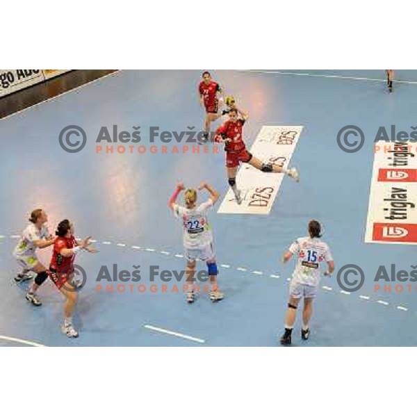 Ana Gros at handball game, Krim Mercator - HCL Leipzig, played in Champions league, Ljubljana, 13.01.2010, Krim Mercator won 32:26 
