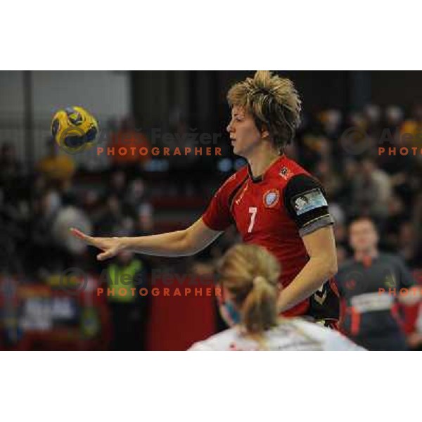 Marina Vergelyuk at handball game, Krim Mercator - HCL Leipzig, played in Champions league, Ljubljana, 13.01.2010, Krim Mercator won 32:26 