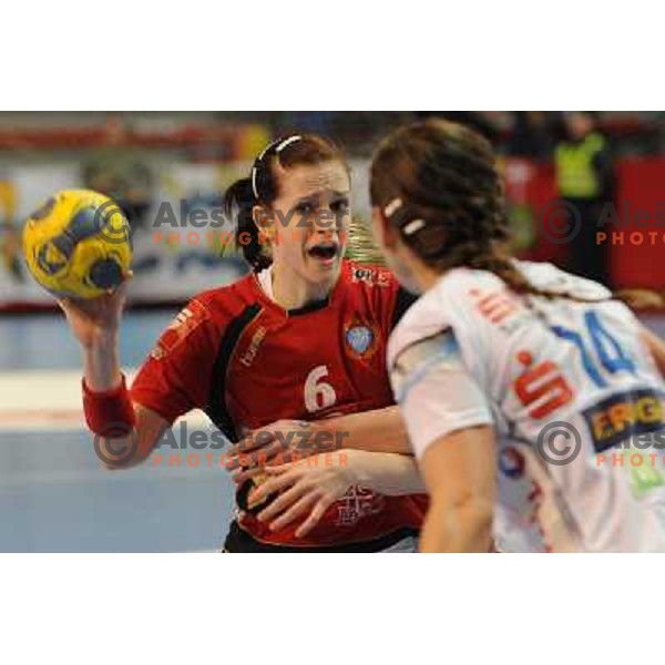 Ana Gros at handball game, Krim Mercator - HCL Leipzig, played in Champions league, Ljubljana, 13.01.2010, Krim Mercator won 32:26 