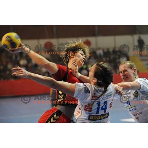 Marina Vergelyuk at handball game, Krim Mercator - HCL Leipzig, played in Champions league, Ljubljana, 13.01.2010, Krim Mercator won 32:26 