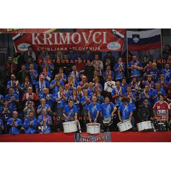 Krim Fans Krimovci at handball game, Krim Mercator - HCL Leipzig, played in Champions league, Ljubljana, 13.01.2010, Krim Mercator won 32:26 