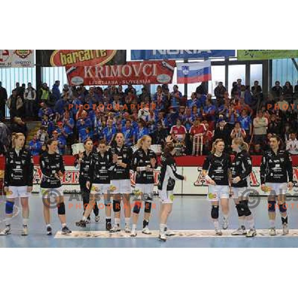HCL Leipzig players at handball game, Krim Mercator - HCL Leipzig, played in Champions league, Ljubljana, 13.01.2010, Krim Mercator won 32:26 