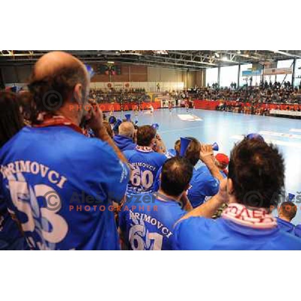 Krim Fans Krimovci at handball game, Krim Mercator - HCL Leipzig, played in Champions league, Ljubljana, 13.01.2010, Krim Mercator won 32:26 