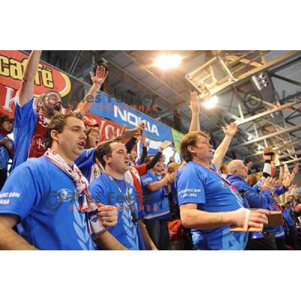 Krim Fans Krimovci at handball game, Krim Mercator - HCL Leipzig, played in Champions league, Ljubljana, 13.01.2010, Krim Mercator won 32:26 