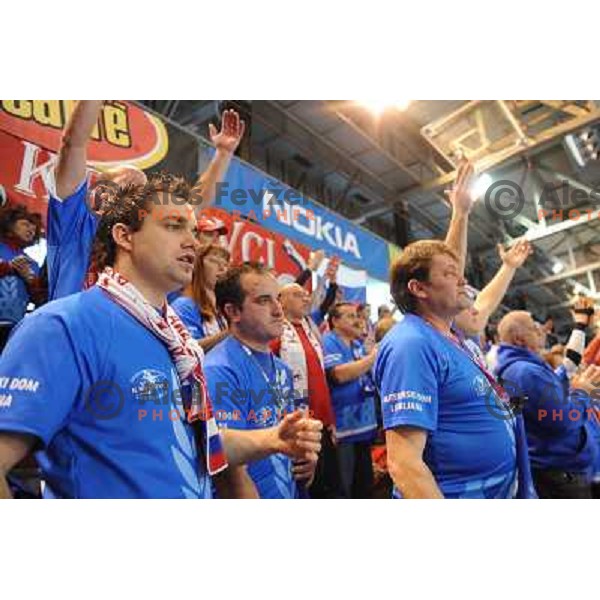 Krim Fans Krimovci at handball game, Krim Mercator - HCL Leipzig, played in Champions league, Ljubljana, 13.01.2010, Krim Mercator won 32:26 