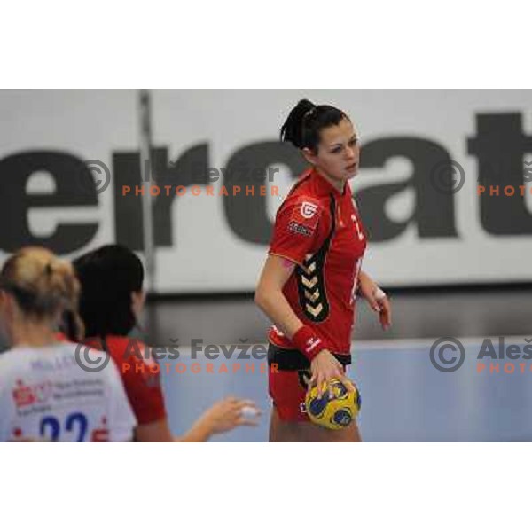 Szandra Zascik at handball game, Krim Mercator - HCL Leipzig, played in Champions league, Ljubljana, 13.01.2010, Krim Mercator won 32:26 