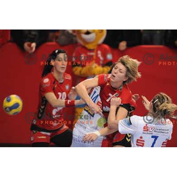 Marina Vergelyuk at handball game, Krim Mercator - HCL Leipzig, played in Champions league, Ljubljana, 13.01.2010, Krim Mercator won 32:26 