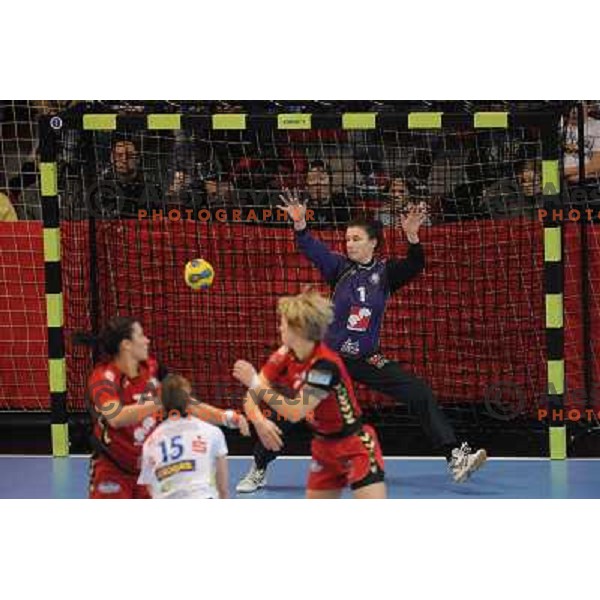 Jelena Grubisic at handball game, Krim Mercator - HCL Leipzig, played in Champions league, Ljubljana, 13.01.2010, Krim Mercator won 32:26 
