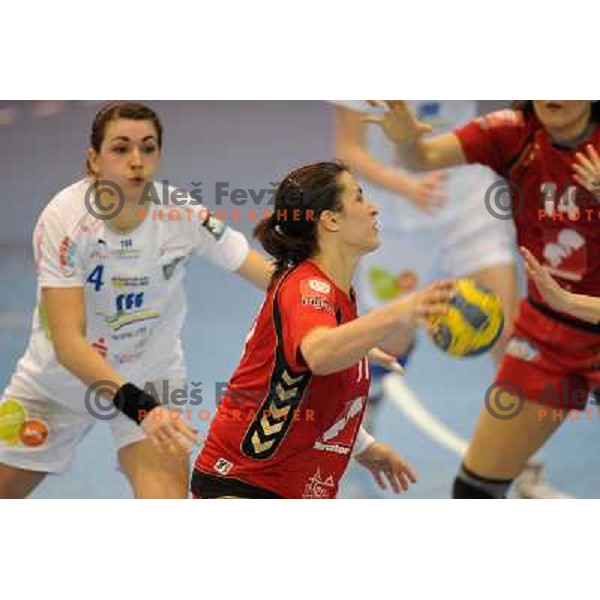 Andreja Lekic at handball game, Krim Mercator - HCL Leipzig, played in Champions league, Ljubljana, 13.01.2010, Krim Mercator won 32:26 