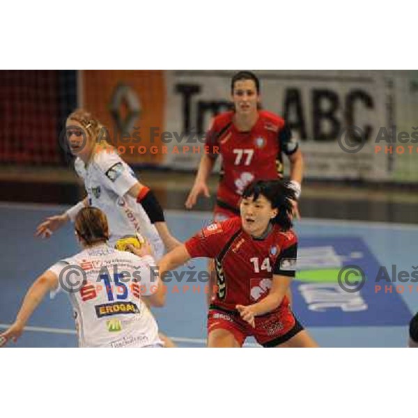 Ljudmila Bodnieva at handball game, Krim Mercator - HCL Leipzig, played in Champions league, Ljubljana, 13.01.2010, Krim Mercator won 32:26 