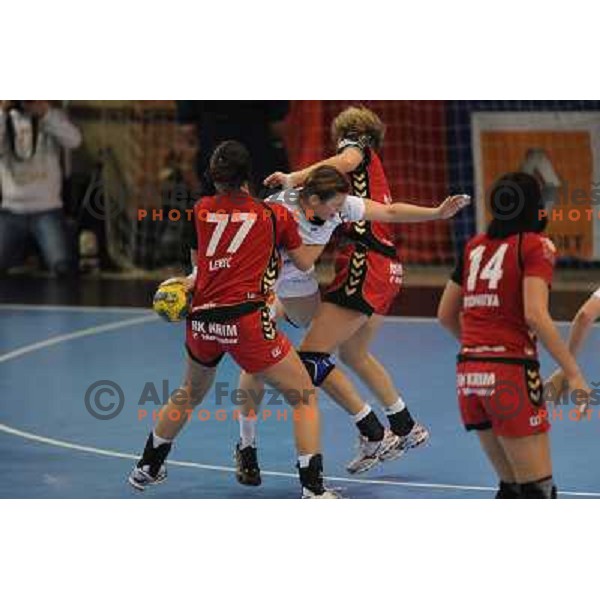 Andrea Lekic, Marina Vergelyuk at handball game, Krim Mercator - HCL Leipzig, played in Champions league, Ljubljana, 13.01.2010, Krim Mercator won 32:26 