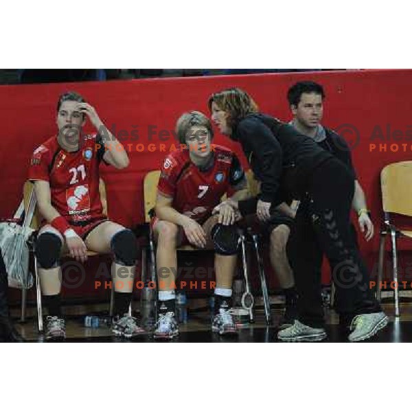 Anja Jankovic , Marina Vergelyuk, Marta Bon at handball game, Krim Mercator - HCL Leipzig, played in Champions league, Ljubljana, 13.01.2010, Krim Mercator won 32:26 