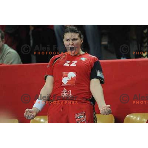 Dragana Cvijic at handball game, Krim Mercator - HCL Leipzig, played in Champions league, Ljubljana, 13.01.2010, Krim Mercator won 32:26