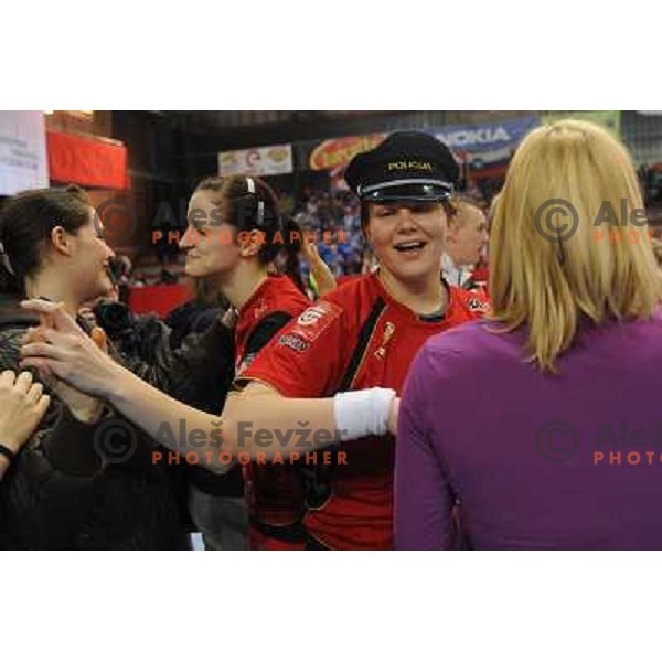 Dragana Cvijic at handball game, Krim Mercator - HCL Leipzig, played in Champions league, Ljubljana, 13.01.2010, Krim Mercator won 32:26