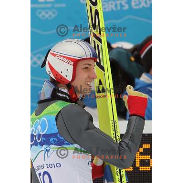Gregor Schlierenzauer (AUT) during ski jumping competition on Normal Hill in Whistler Olympic Park , Vancouver 2010 Winter Olympic games, Canada 13.2.2010 