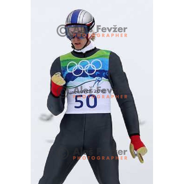 Gregor Schlierenzauer (AUT) during ski jumping competition on Normal Hill in Whistler Olympic Park , Vancouver 2010 Winter Olympic games, Canada 13.2.2010 