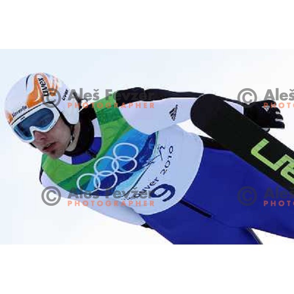 Mitja Oranic (SLO) during Nordic Combined ski jumping competition on Normal Hill in Whistler Olympic Park , Vancouver 2010 Winter Olympic games, Canada 14.2.2010 