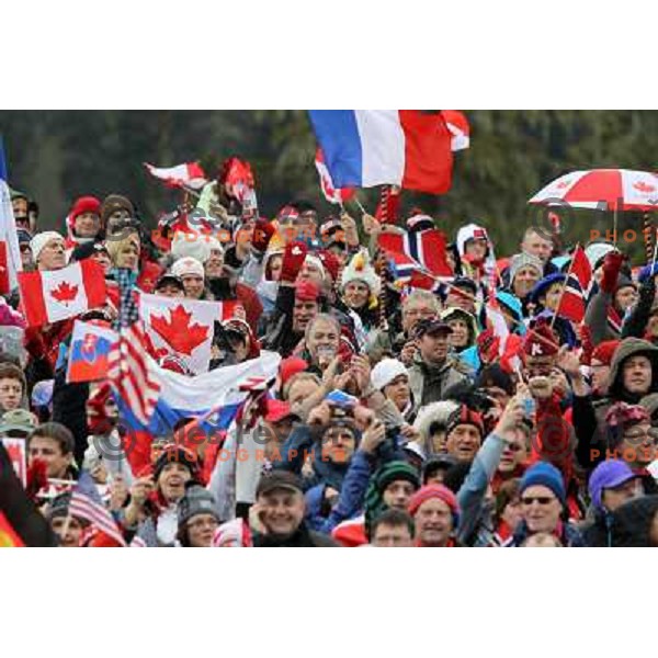  fans during biathlon Men 10 km Sprint race in Whistler Olympic Park , Vancouver 2010 Winter Olympic games, Canada 14.2.2010 