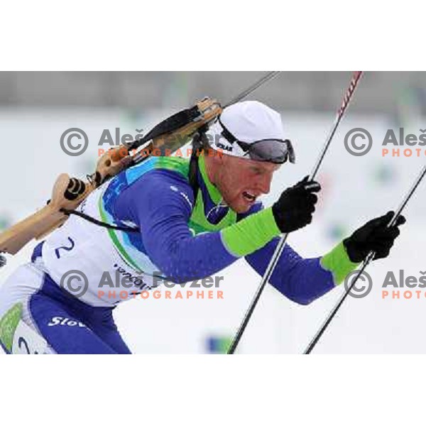 Klemen Bauer (SLO) during biathlon Men 10 km Sprint race in Whistler Olympic Park , Vancouver 2010 Winter Olympic games, Canada 14.2.2010 