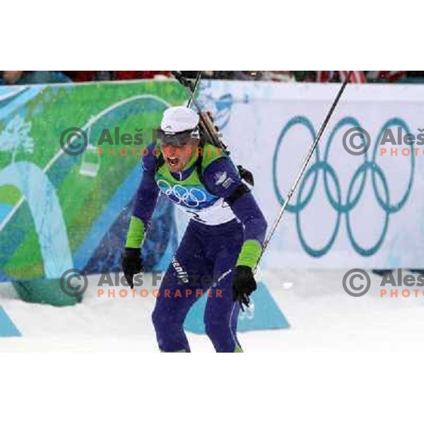 Klemen Bauer (SLO) during biathlon Men 10 km Sprint race in Whistler Olympic Park , Vancouver 2010 Winter Olympic games, Canada 14.2.2010 