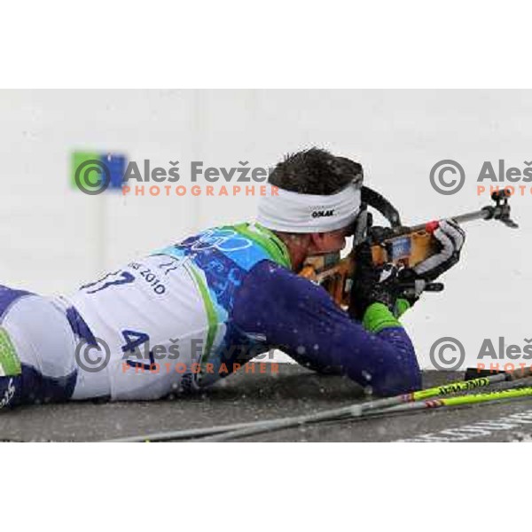 Janez Maric (SLO) during biathlon Men 10 km Sprint race in Whistler Olympic Park , Vancouver 2010 Winter Olympic games, Canada 14.2.2010 