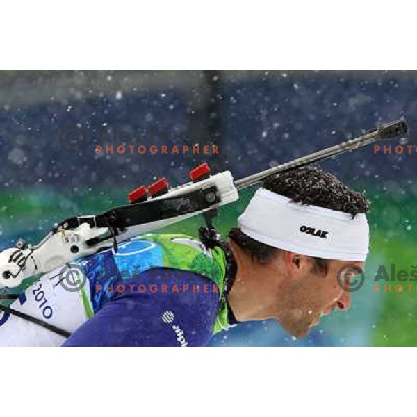 Vasja Rupnik (SLO) during biathlon Men 10 km Sprint race in Whistler Olympic Park , Vancouver 2010 Winter Olympic games, Canada 14.2.2010 