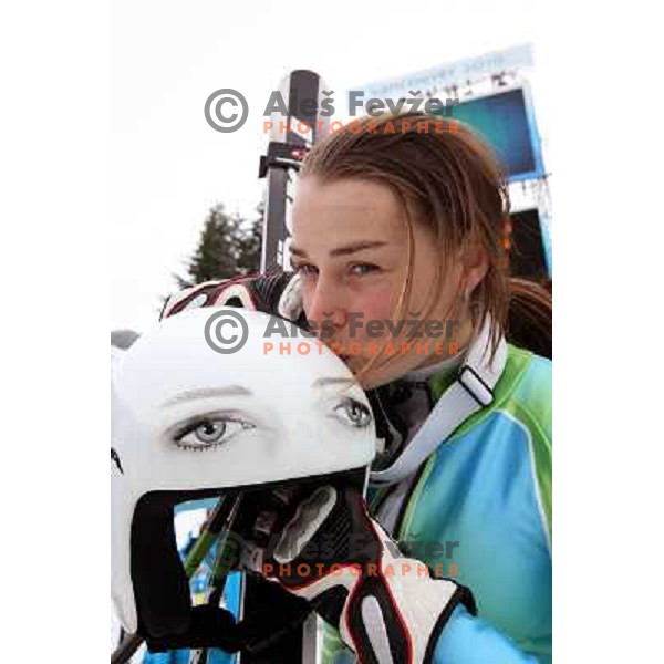 Tina Maze (SLO) after official downhill training in Whistler Creekside 15.2.2010 at Vancouver 2010 Olympic games, Canada 