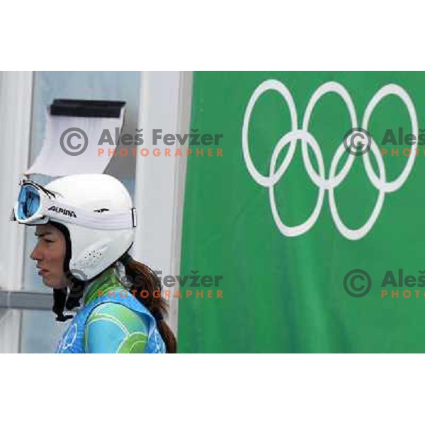 Tina Maze (SLO) after official downhill training in Whistler Creekside 15.2.2010 at Vancouver 2010 Olympic games, Canada 