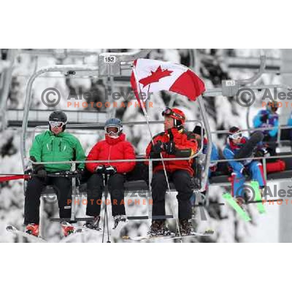 Canadian fans before Olympic downhill Men in Whistler Creekside 15.2.2010 at Vancouver 2010 Olympic games, Canada 