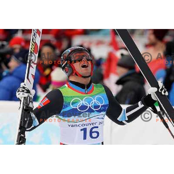 Axel Lund Svindal (NOR) at Olympic downhill Men in Whistler Creekside 15.2.2010 at Vancouver 2010 Olympic games, Canada 
