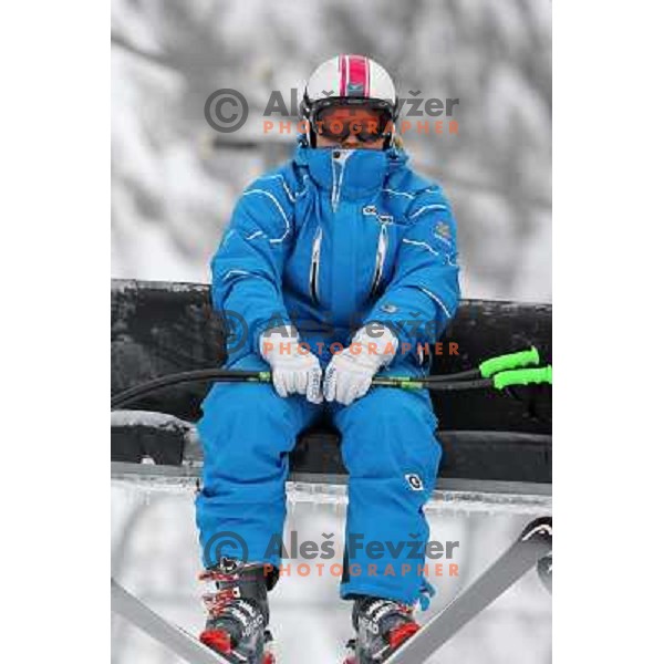 Anja Paerson (SWE) before official downhill training in Whistler Creekside 15.2.2010 at Vancouver 2010 Olympic games, Canada 