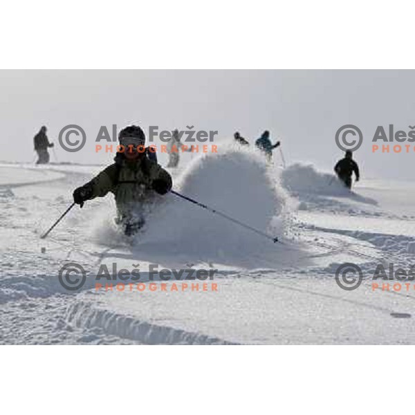 Heli skiing from vulcanos at Kamtschatka peninsula with company Vertikalny Mir in April 2009, Petropavlovsk Kamtschatsky ,Russia 