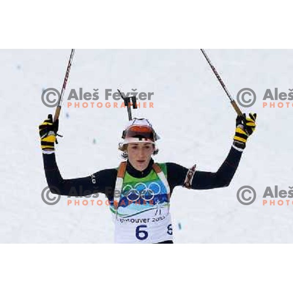 Marie Laure Brunet (FRA) Olympic bronze medalist in Biathlon Women\'s 10 km Pursuit in Whistler Olympic Park 16.2.2010, Vancouver 2010 Winter Olympic Games 