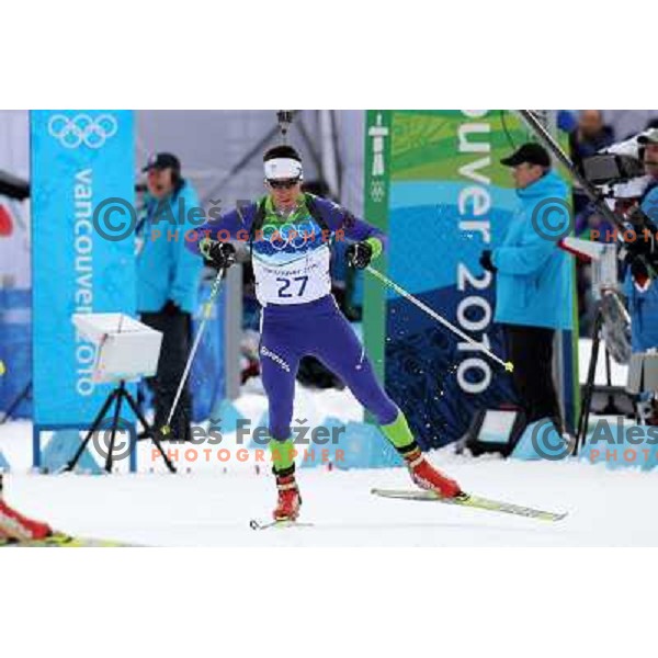 Janez Maric (SLO) during Biathlon Men\'s 12.5 km Pursuit in Whistler Olympic Park 16.2.2010, Vancouver 2010 Winter Olympic Games 