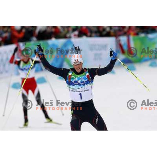 Klemen Bauer (SLO) during Biathlon Men\'s 12.5 km Pursuit in Whistler Olympic Park 16.2.2010, Vancouver 2010 Winter Olympic Games 