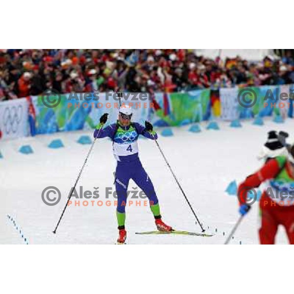Klemen Bauer (SLO) during Biathlon Men\'s 12.5 km Pursuit in Whistler Olympic Park 16.2.2010, Vancouver 2010 Winter Olympic Games 