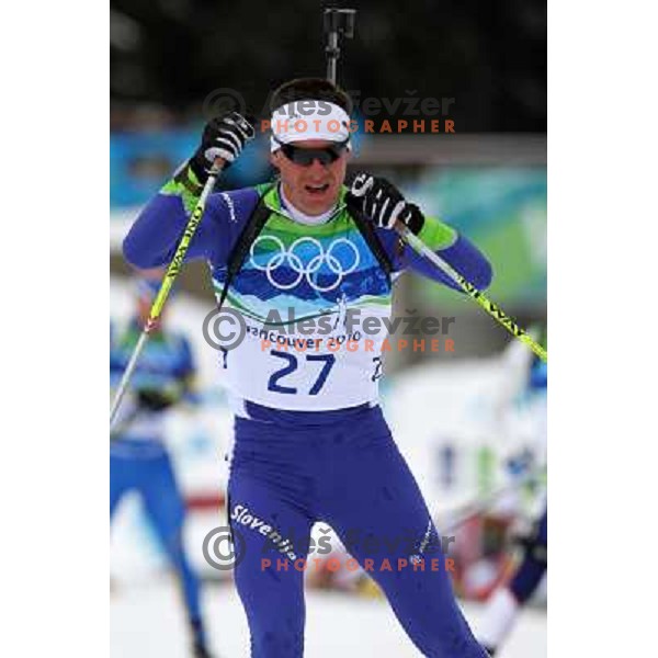 Janez Maric (SLO) during Biathlon Men\'s 12.5 km Pursuit in Whistler Olympic Park 16.2.2010, Vancouver 2010 Winter Olympic Games 