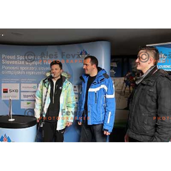 Janez Slabe, Gregor Majdic, Gasper Majdic during Reception in Slovenia house in Whistler 17.2.2010, Vancouver 2010 Winter Olympic Games, Canada 