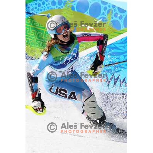 Julia Mancuso (USA) during Ladies Super Combined Slalom in Whistler Creekside 18.2.2010, Vancouver 2010 Winter Olympic Games, Canada 