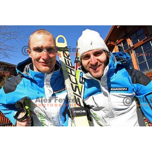 Andrej Sporn and Ales Gorza (SLO) after Super G Men in Whistler Creekside 19.2.2010, Vancouver 2010 Winter Olympic Games, Canada 