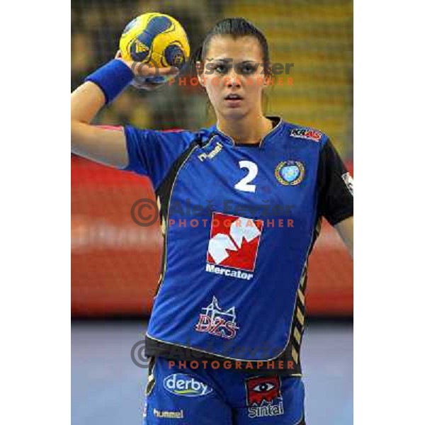 Szandra Zascik in action during handball match Krim Mercator- Larvik HK, played in Champions league, played at Kodeljevo, Ljubljana, Slovenia, 19.02.2010. 