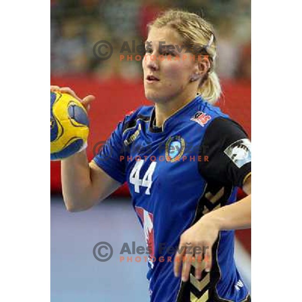 Maja Zrnec in action during handball match Krim Mercator- Larvik HK, played in Champions league, played at Kodeljevo, Ljubljana, Slovenia, 19.02.2010. 
