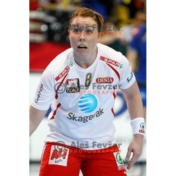 Karoline Dyhre Breivang in action during handball match Krim Mercator- Larvik HK, played in Champions league, played at Kodeljevo, Ljubljana, Slovenia, 19.02.2010. 