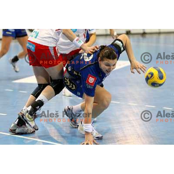 Dragana Cvijic in action during handball match Krim Mercator- Larvik HK, played in Champions league, played at Kodeljevo, Ljubljana, Slovenia, 19.02.2010. 