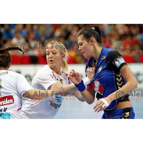 Szandra Zascik in action during handball match Krim Mercator- Larvik HK, played in Champions league, played at Kodeljevo, Ljubljana, Slovenia, 19.02.2010. 